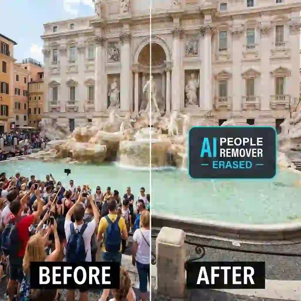 AI-powered companion tool that complements workflows to photoshop remove text from image, removing unwanted people from photos with accurate segmentation and natural background regeneration.