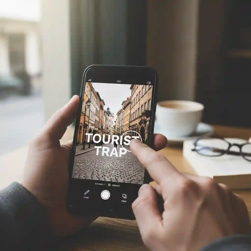 Mobile app demonstration showing how to remove text from images on phones, using healing and retouch tools backed by AI to clean captions or stickers quickly for everyday social sharing.
